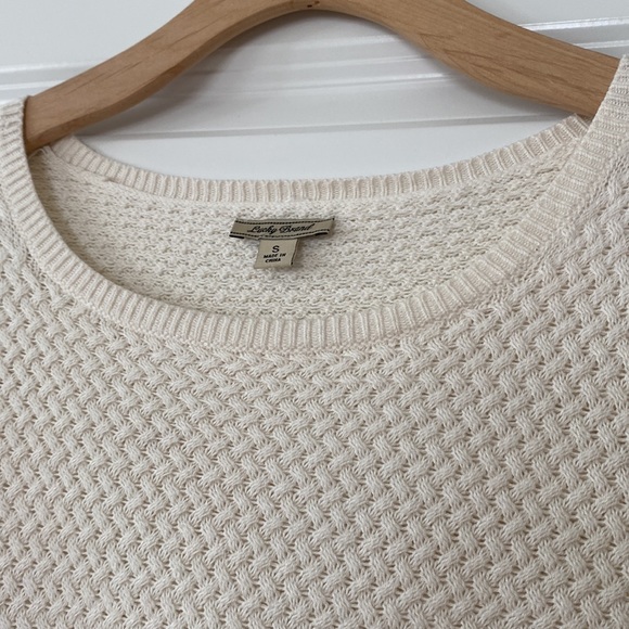 Lucky Brand Textured Sweater with Lacey Sheer Hem Sz Small w Measurements! - Picture 3 of 10